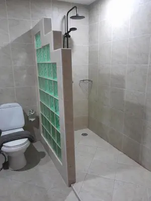 a bathroom with a toilet and a shower at Rendez Vous Hotel in Patong Beach