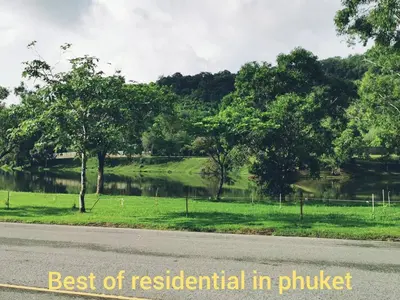 a view of a park with trees and a lake at PPhouse Boutique House Phuket Town in Ban Bang Khu