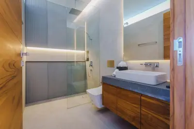 a bathroom with a sink and a toilet at Villa Nordic Star Seaview Near Kata Beach in Kata Beach