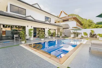 an image of a house with a swimming pool at Kamala - Holiday Home - Studio Pool Access Bungalow in Kamala Beach