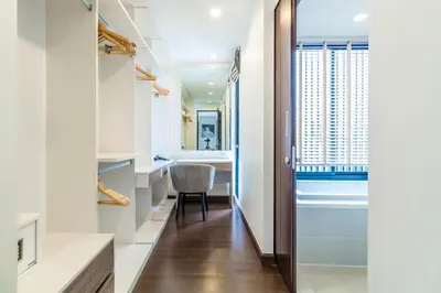 a hallway with a desk and a chair in a room at Phuket villa in Laguna Park in Bang Tao Beach