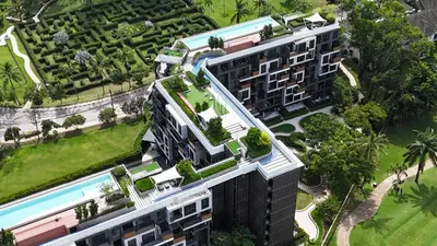an overhead view of a building with plants on it at 2 br Terrace Laguna, SkyPark in Thalang