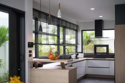 a kitchen with a counter with a bowl of fruit on it at Villa Brianna Luxuria 4 - Rawai in Rawai Beach