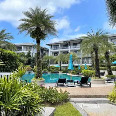 Naithon beachfront apartment-pool gym restaurant