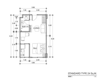 a drawing of a house according to architectural plans at Aya Residence Garden View in Ban Ket Ho