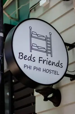 a mirror that reads beds friends phillips hospital at Beds Friends Phi Phi Hostel - Party Hostel in Phi Phi Don