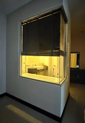 a window in a room with a table in it at Апартаменты с видом на море на Карон Бич А 409 in Karon Beach