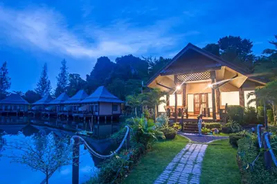 a resort with a water slide in front of it at Poonsiri Resort Aonang-SHA Extra Plus in Ao Nang Beach