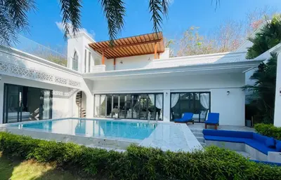 an image of a house with a swimming pool at Menara - 3 BR Private Pool Villa - Moroccan Inspired - Bangtao Beach in Phuket Town