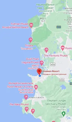 a map of the locations of the epenham forest and ashfordrepont at Aisawan Resort villa in Surin Beach