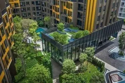 an overhead view of a building with a garden at PRIME TOWN Phuket Resort & Wellness in Ban Rangeng