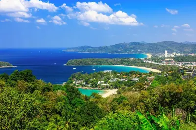 an aerial view of the islands in the ocean at OYO 472 Tang Cheng Holiday Hotel in Patong Beach