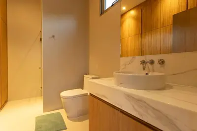 a bathroom with a sink and a toilet at Brand New Completed v124 in Chalong