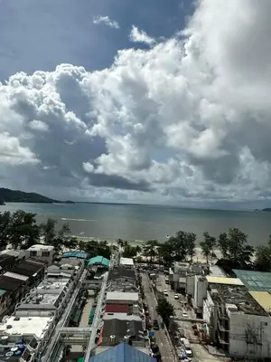 an aerial view of a city with the water at Patong Tower sea view 2B in Patong Beach