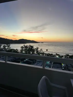 a view of the ocean from the balcony of a cruise ship at Patong tower sea view in Patong Beach