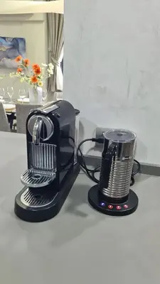 a black coffee maker sitting on top of a counter at Brand New Luxury 3BR with Private Hammam in Chalong