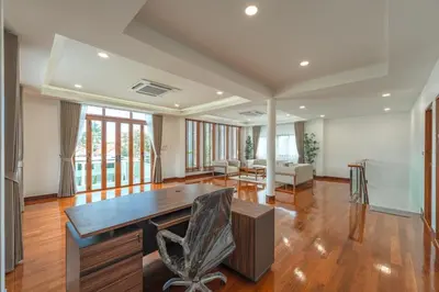 a large living room with a table and chairs at V154 Built December 2024 Oasis Great Villa Beautiful in Chalong