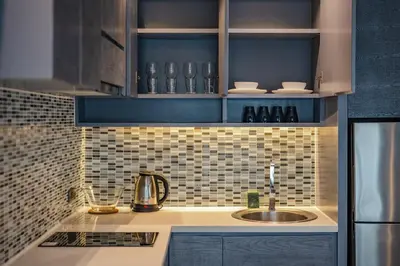 a kitchen with a sink and a counter top at C161 1Km to beach New City gate in Kamala Beach