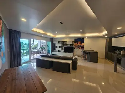 a large living room with a couch and a table at C162 Sea View 8 Minuets to Patong Karon Butter Fly in Karon Beach