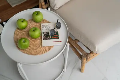 a plate of apples sitting on top of a toilet at Title Halo I love Asia Naiyang Pool Gym in Nai Yang Beach