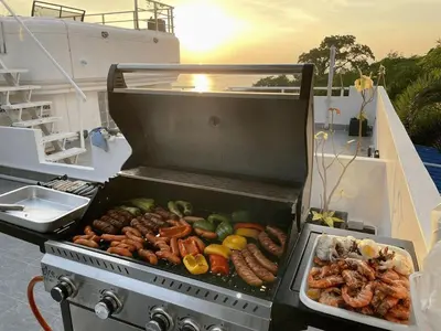 a grill with a bunch of different types of vegetables at Sawansa 34B 475m2 Luxury Sea view pool near beach in Patong Beach