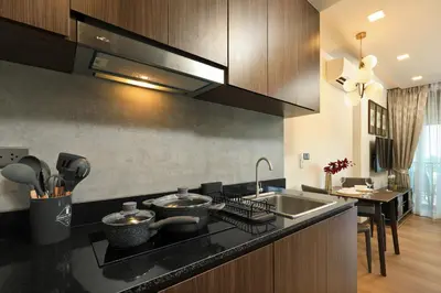 a kitchen with a sink and a counter top at Seaview 1bdr apartment Karon PRO-613 in Karon Beach