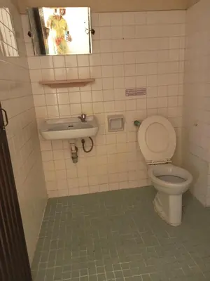 a bathroom with a toilet and a sink at Suksabai Hotel Phuket in Phuket Town