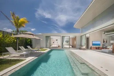 a swimming pool in the backyard of a villa at Asherah Villa By Asherah Team in Ban Phru Champa