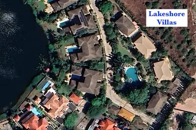 a map of a villas with the words lake shore villas at Laguna Lakeshore Villas Residence - Spacious Townhouse with Tropical Pool Access in Bang Tao Beach
