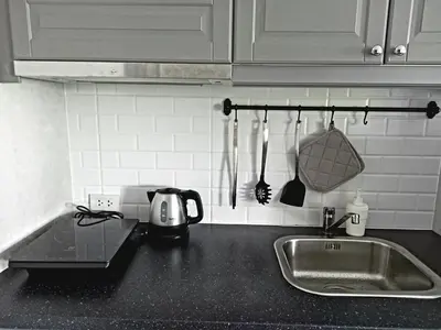 a kitchen counter top with a sink and a counter top at G16 Title Naiyang 36м2Ватсап669З5В2I976 in Nai Yang Beach