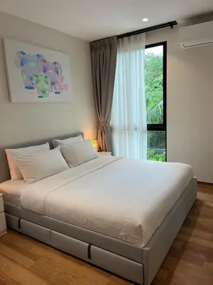 a bedroom with a large bed and a window at МЕ4 Halo NEW2 ВатСaп66935B2I976 in Nai Yang Beach