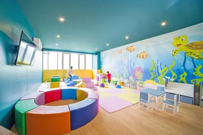 a room with a childrens room with a fish mural at Kamala Ocean View 2BR Apartment OCN C35, just 5 min walk to the Beach in Kamala Beach