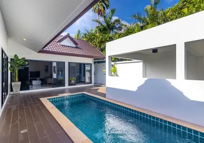 an image of a swimming pool in a villa at Villa Junia - Quiet 3-bedroom Pool Villa in Ban Saiyuan (1)