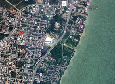 a map of a city next to the water at C230 Chill 1BR Sea View, Near Beach & Muay Thai in Rawai Beach
