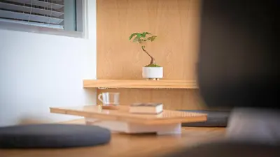 a potted plant sitting on a table in a room at SeaView 1BR Apartment at Karon Beach in Karon Beach