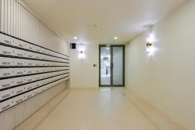 an empty hallway with a door in a building at The Ozone Condominium 514 one bedroom in Laguna Phuket