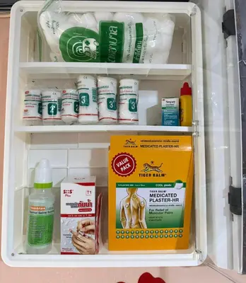 a refrigerator filled with lots of food and drinks at Cha Cha Guesthouse in Patong Beach