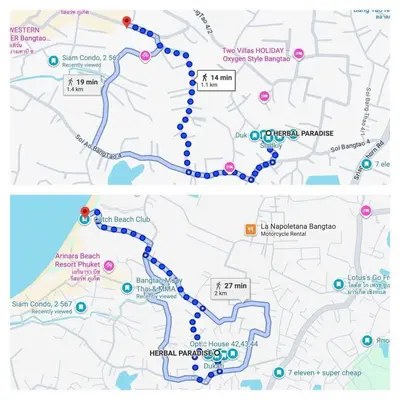 a map of the upgraderoute for the olympics at DUCATTI apartments, 10 min to Bang Tao beach in Ban Thalat Choeng Thale