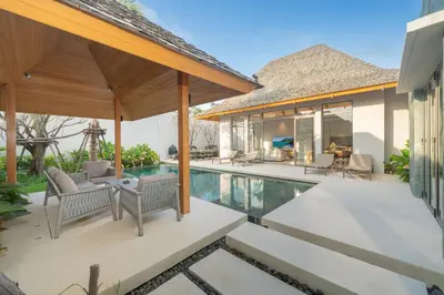 an image of a villa with a swimming pool at Thai-Balinese Pool Villa Anchan Indigo16 in Ban Phru Champa