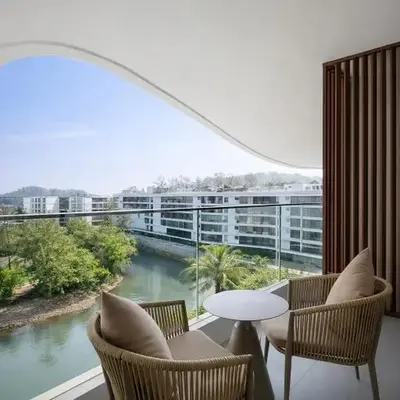 Beach Resort along coastline of Layan beach
