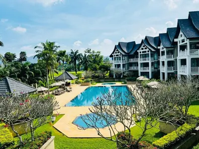 an aerial view of a resort with a swimming pool at Allamanda 2 Laguna Phuket luxuries 1 bedroom in Laguna Phuket