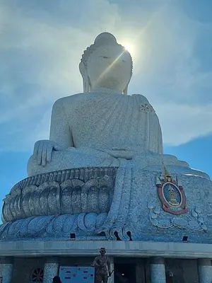 a large statue in front of a building at Jasmine Ocean View Penthouse in Ban Saiyuan (1)