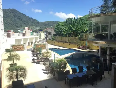 a view of a resort with a swimming pool at C257 Studio Seaview Near Beach Pool & Gym View in Patong Beach