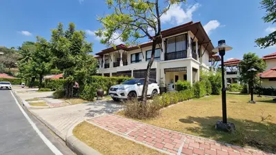 a white car parked in front of a house at Desiner Villa in Laguna Village, Bang Tao Beach, Phuket in Layan Beach