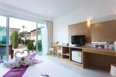 a living room with a heart decoration in a hotel room at Chalong Princess Pool Villa Resort SHA EXTRA PLUS in Chalong