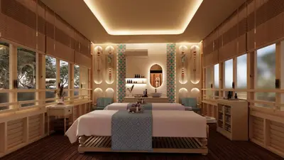 a rendering of a bedroom with two beds at OUTRIGGER Phi Phi Island Resort in Phi Phi Don