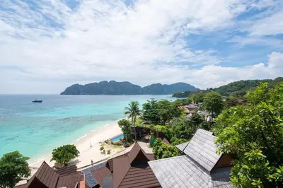 a view of a beach and the ocean at Phi Phi The Beach Resort in Phi Phi Don