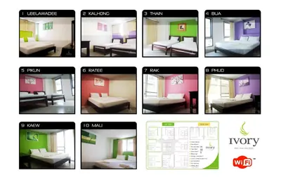 a collage of different pictures of a room at Ivory Phi Phi Island in Phi Phi Don