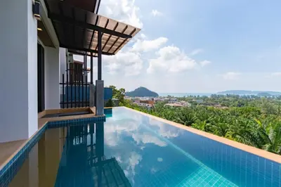 a swimming pool in a villa with a view at Andakiri Pool Villa Panoramic Sea View in Ao Nang Beach