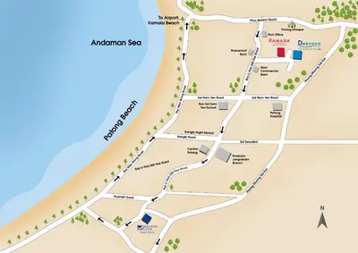 a map of the city of akuremberg at Deevana Plaza Phuket - SHA Extra Plus in Patong Beach